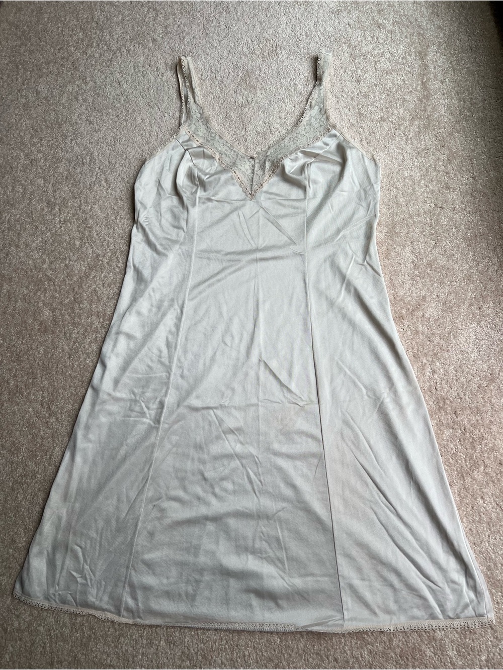 Triumph Germany Cream Lace-Trim V-Neck Slip
